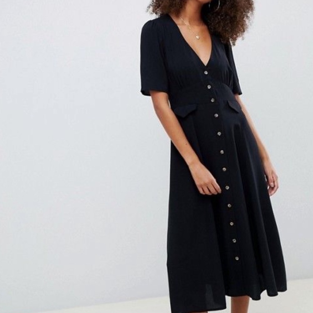 ASOS DESIGN Button Through Midi Dress